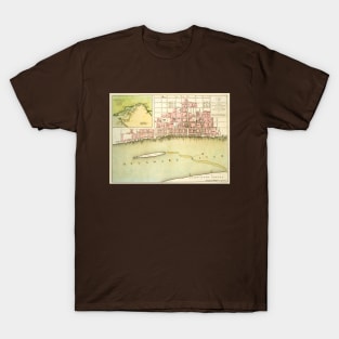 Antique Map of Philadelphia,  Pennsylvania by Benjamin Easburn T-Shirt